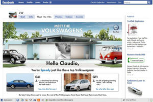 Meet VWs su Facebook Lo screenshot dell'applicazione Meet the Volkswagens su Facebook
