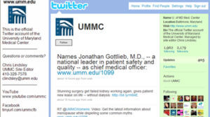 Il centro medico dell'Università del Maryland su Twitter